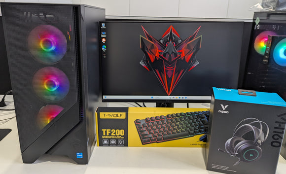 Complete Gaming Desktop Package i5 12th Gen 16GB RAM 500GB SSD 8GB Graphics WIN 11 - REFURBISHED
