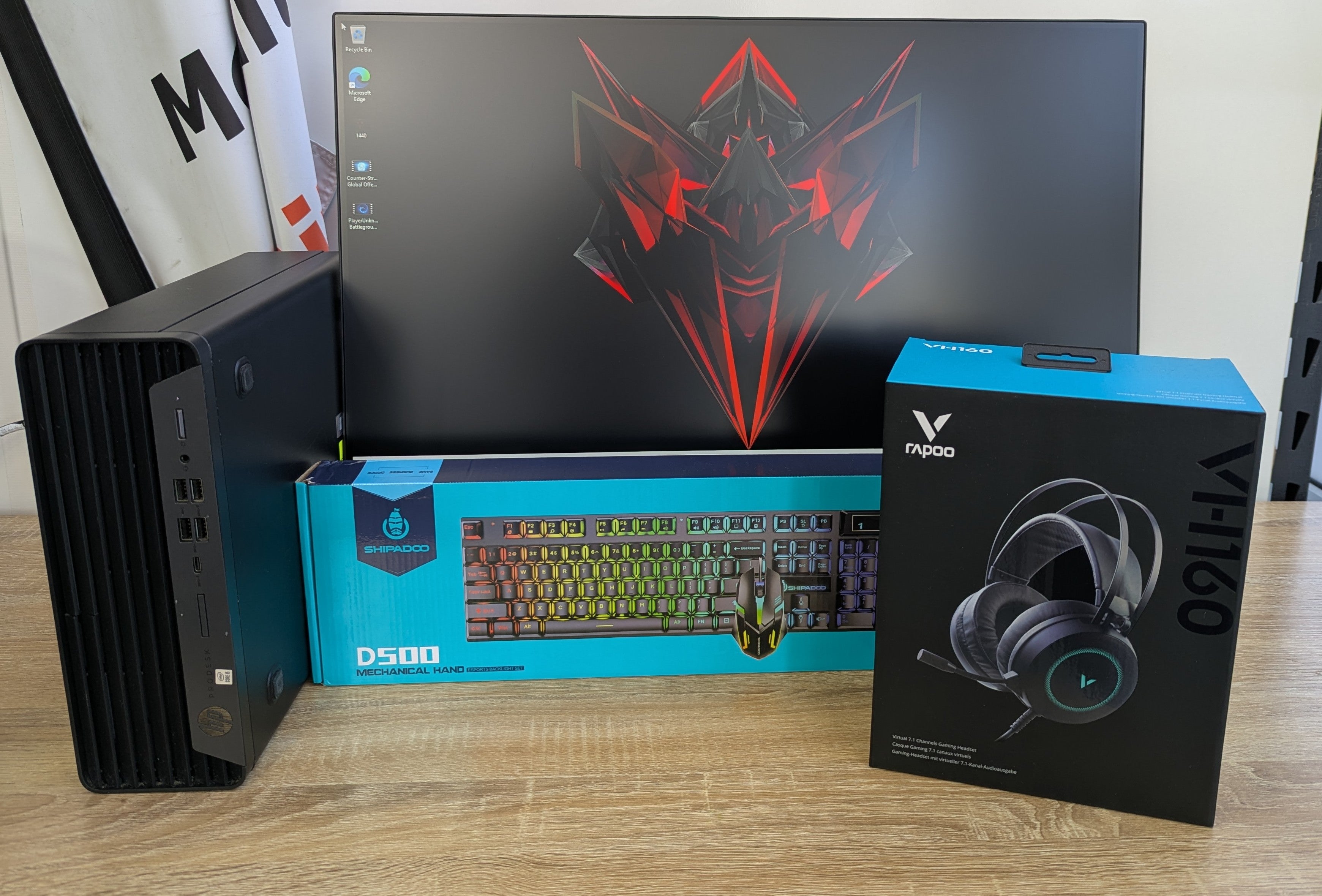 Complete Gaming Desktop Package i5 10th Gen 16GB RAM 256GB SSD 4GB Graphics Win 11 - Refurbished