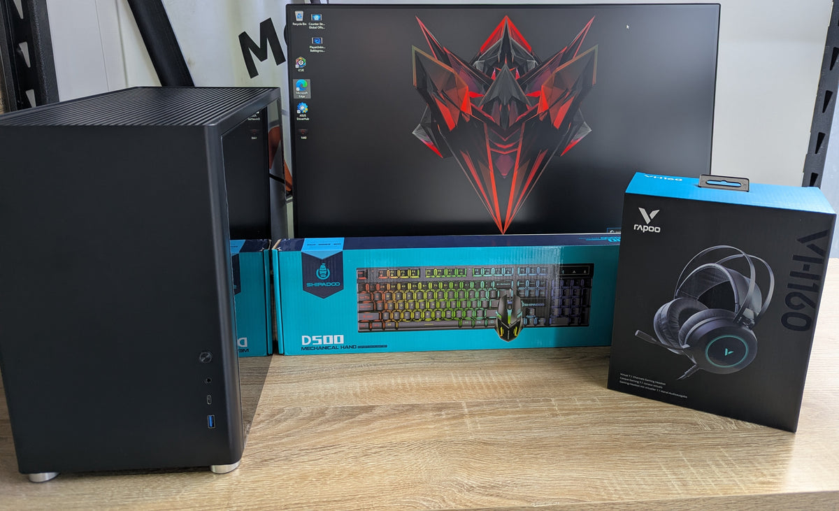 Complete Gaming Desktop Package i5 12th Gen 16GB RAM 2x 500GB SSD 8GB Graphics Win 11 - Refurbished